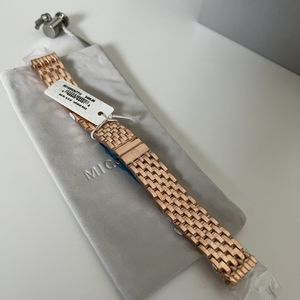 New Michele Deco Mid 16MM Rose Gold Steel Bracelet Band Strap watch